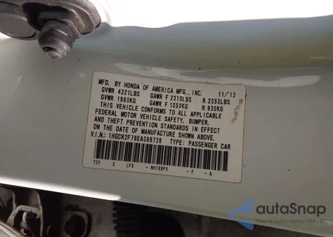 2014 Honda Accord Ex from USA, damaged, VIN 1HGCR2F76EA089739